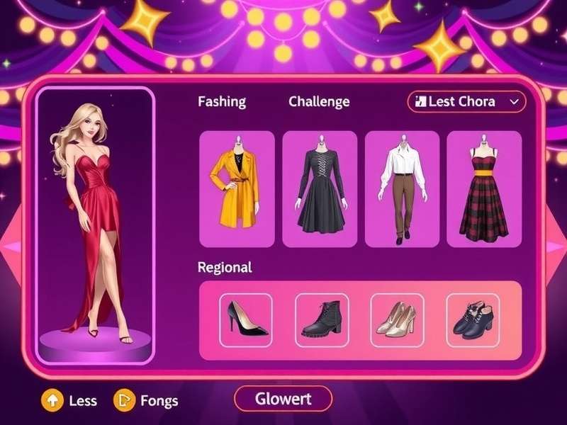 Glowing Glamour game interface showing fashion customization